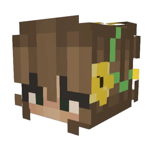 linazvirbule Minecraft avatar head, 3D render