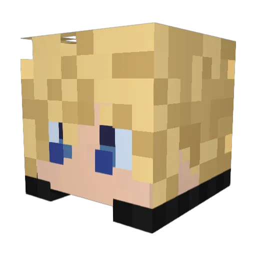 linblu Minecraft avatar head, 3D render
