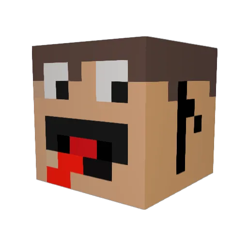 linered Minecraft avatar head, 3D render
