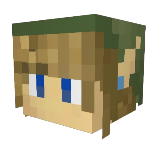 link_77000 Minecraft avatar head, 3D render