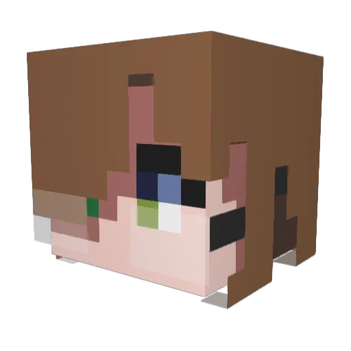 linkedwinters Minecraft avatar head, 3D render