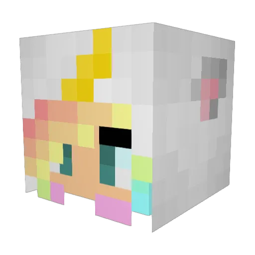 linn04 Minecraft avatar head, 3D render