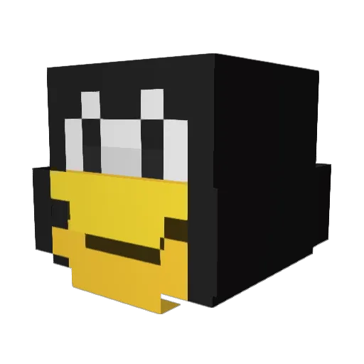 linuxunil Minecraft avatar head, 3D render