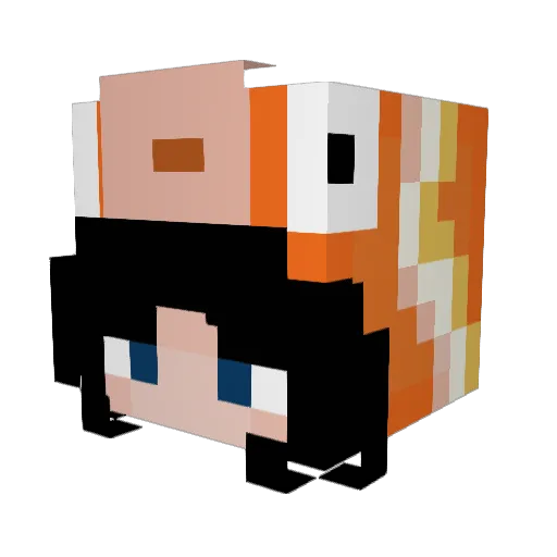 lionf1sh Minecraft avatar head, 3D render
