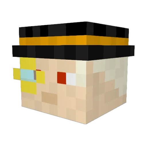 liouking Minecraft avatar head, 3D render