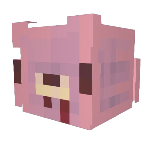 lipglosstwins Minecraft avatar head, 3D render