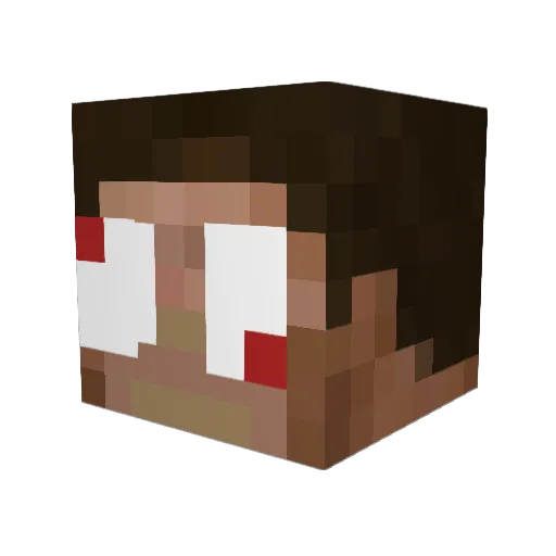 liplox Minecraft avatar head, 3D render