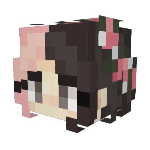 lisaella Minecraft avatar head, 3D render
