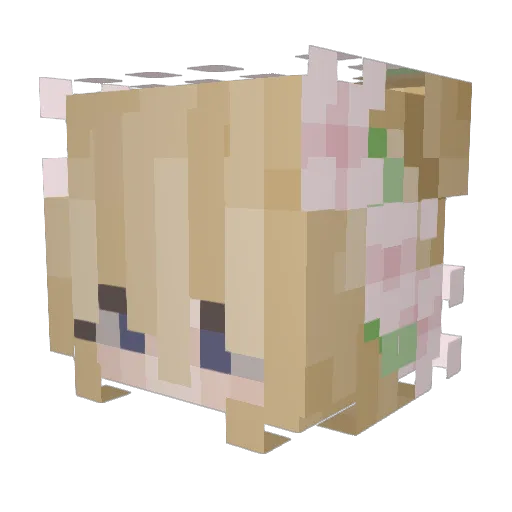 lisaev Minecraft avatar head, 3D render