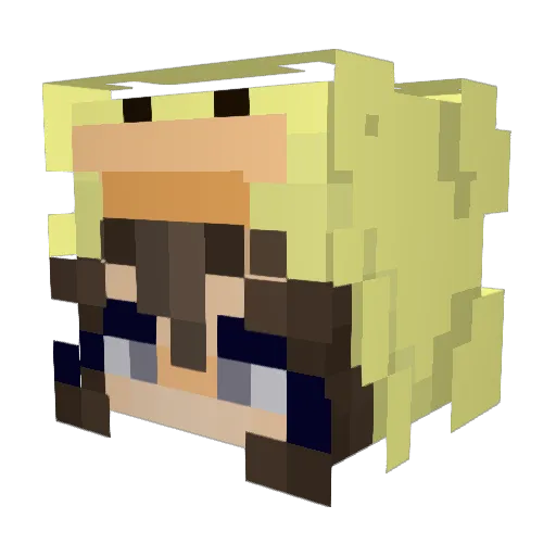 lisasa Minecraft avatar head, 3D render
