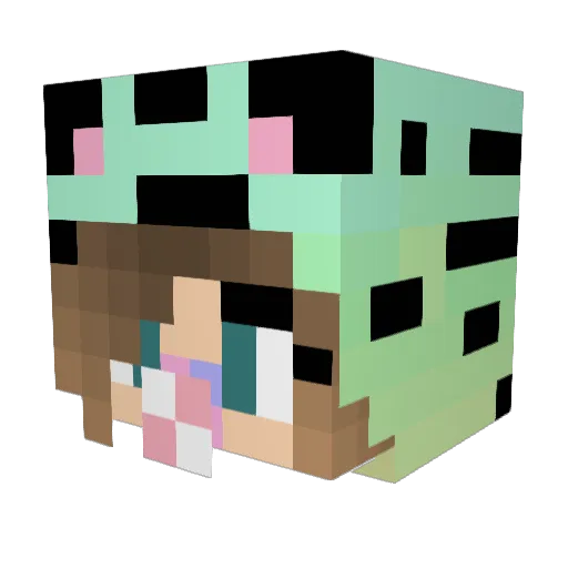 liseemma Minecraft avatar head, 3D render