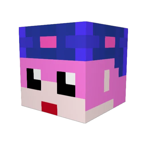 lit_aoba Minecraft avatar head, 3D render
