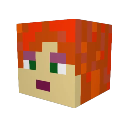 literalhalfling Minecraft avatar head, 3D render