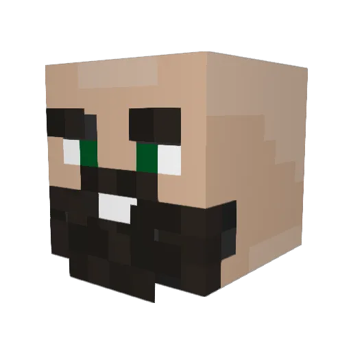 literallyhuman Minecraft avatar head, 3D render