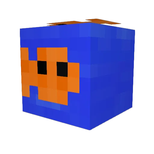 litfish Minecraft avatar head, 3D render