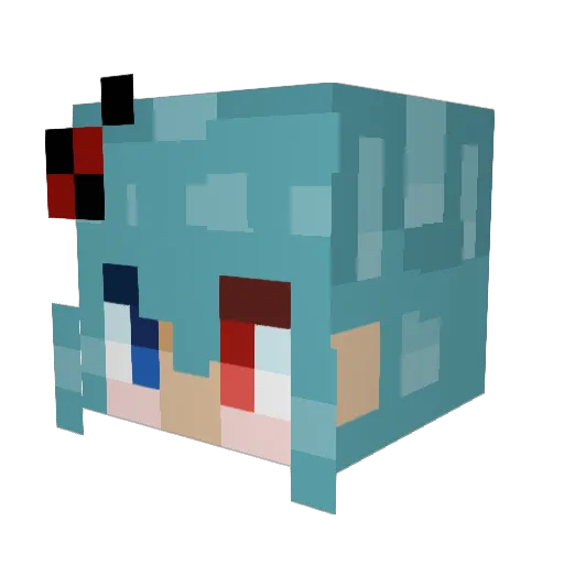 litfo Minecraft avatar head, 3D render
