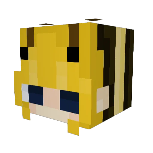 little_Beeee Minecraft avatar head, 3D render