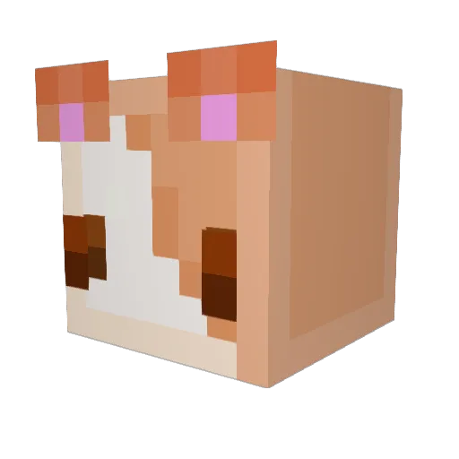 little_log Minecraft avatar head, 3D render