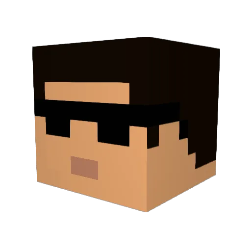 little_zzy Minecraft avatar head, 3D render
