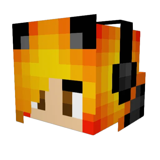 littlegurl Minecraft avatar head, 3D render