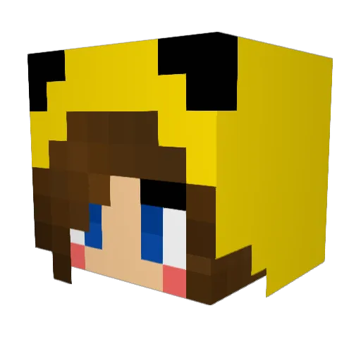 littleredpeach Minecraft avatar head, 3D render