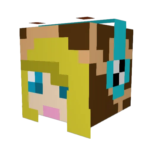 littlespook Minecraft avatar head, 3D render