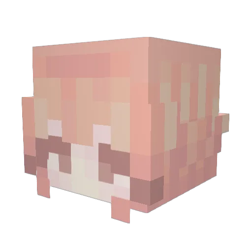 liu_liuen Minecraft avatar head, 3D render