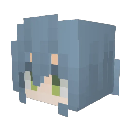 liu_nai Minecraft avatar head, 3D render