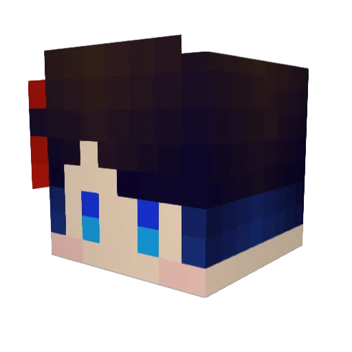 liufang_ Minecraft avatar head, 3D render