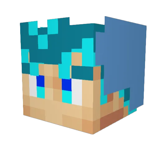 liukong Minecraft avatar head, 3D render