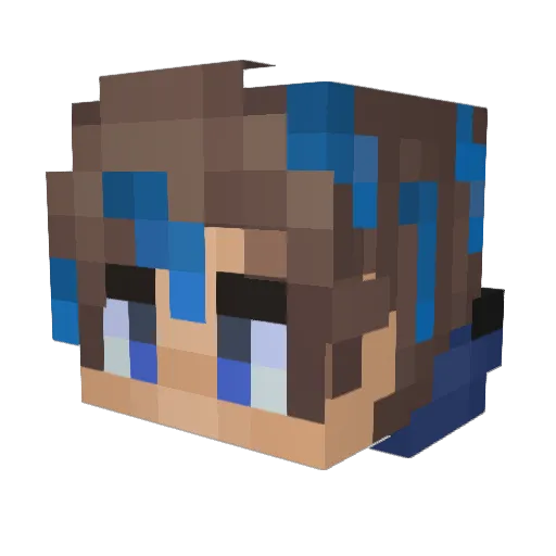 liukuo Minecraft avatar head, 3D render