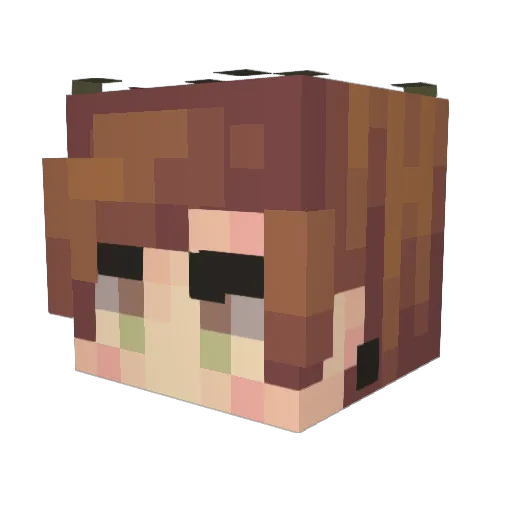 livechart Minecraft avatar head, 3D render