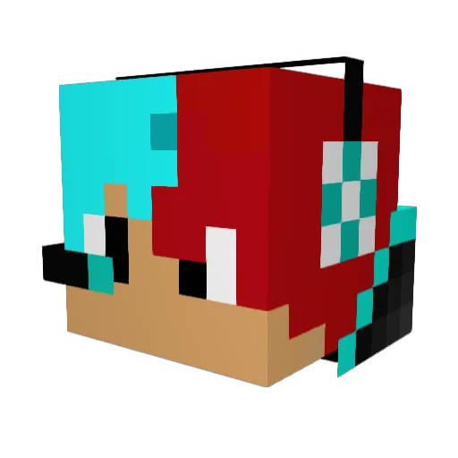 livingblue Minecraft avatar head, 3D render
