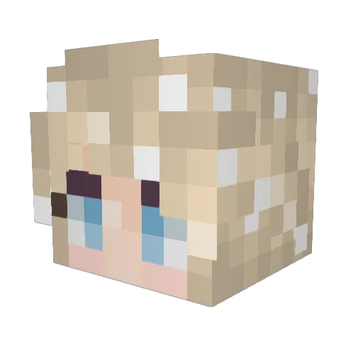 livrat Minecraft avatar head, 3D render
