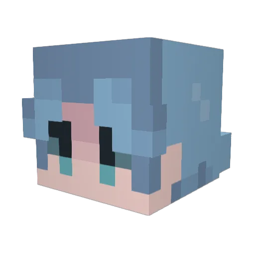 livroses Minecraft avatar head, 3D render