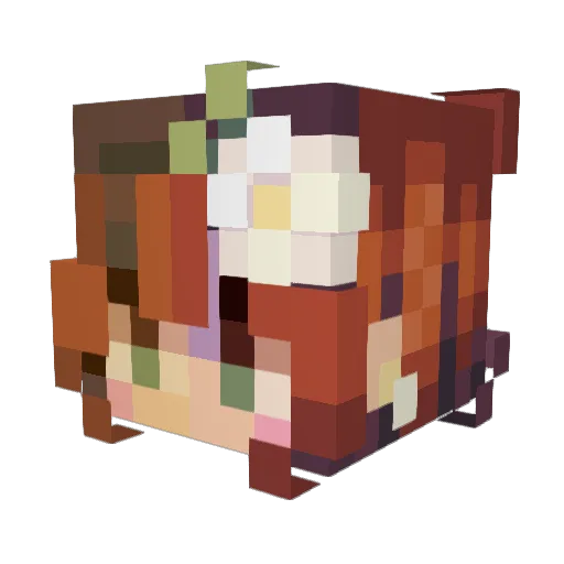 liwyesiyal Minecraft avatar head, 3D render