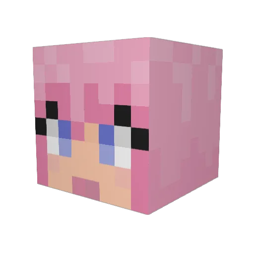 lizalee Minecraft avatar head, 3D render