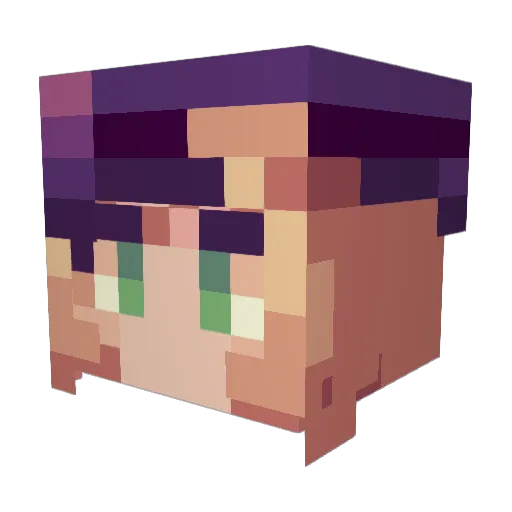 lizgoplay Minecraft avatar head, 3D render