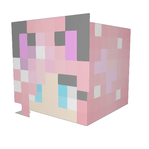 lizziestar Minecraft avatar head, 3D render