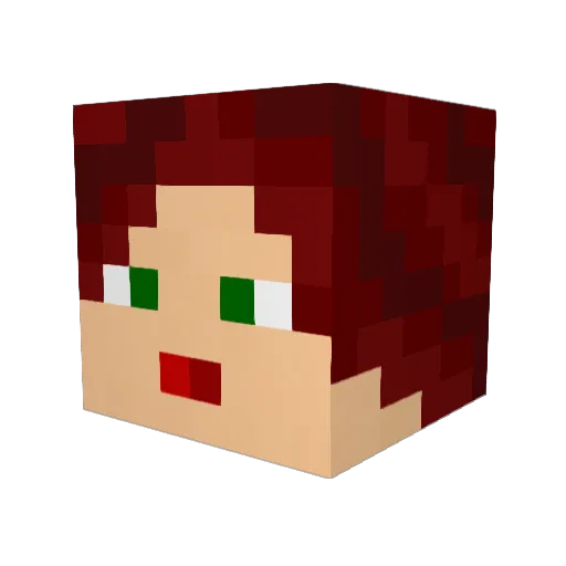 lizzykitten Minecraft avatar head, 3D render