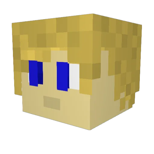 ljlr Minecraft avatar head, 3D render