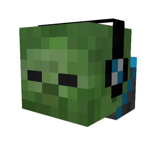 lkjuft Minecraft avatar head, 3D render