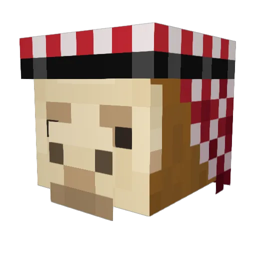 llCarryMan Minecraft avatar head, 3D render