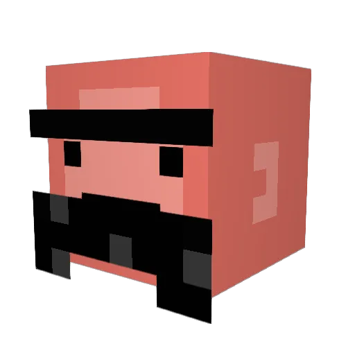 llad Minecraft avatar head, 3D render