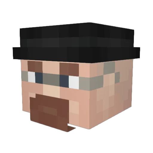 lladnza Minecraft avatar head, 3D render