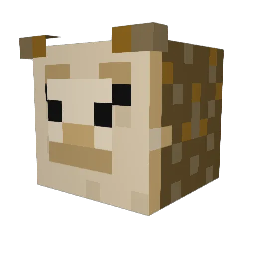 llamalicker Minecraft avatar head, 3D render