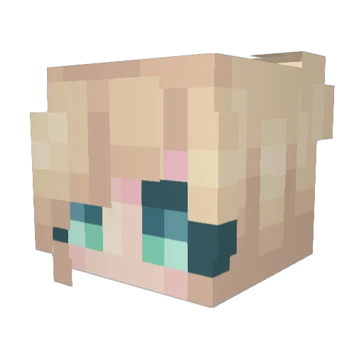 llannia Minecraft avatar head, 3D render