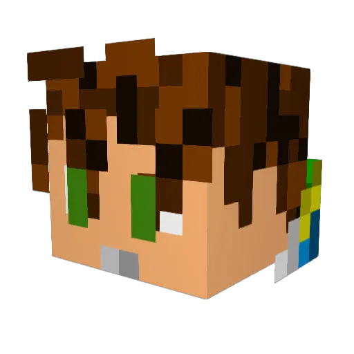 llesusMECK Minecraft avatar head, 3D render