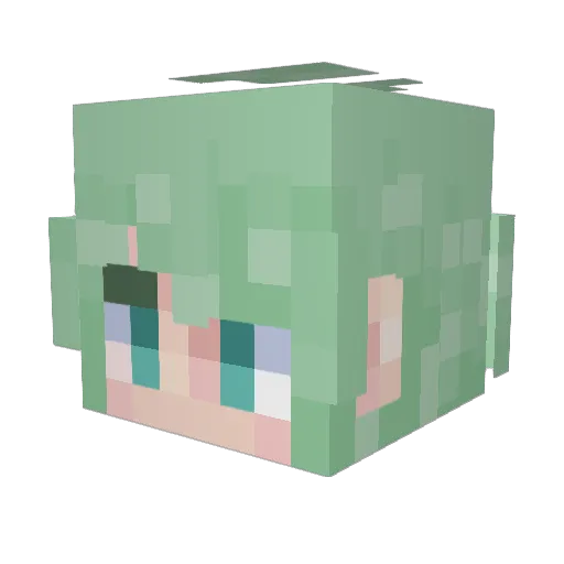 llewellyns Minecraft avatar head, 3D render