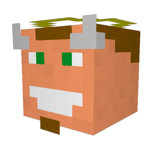 llimak Minecraft avatar head, 3D render